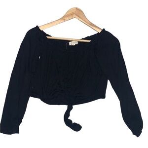 LA Hearts Black Crop Top Sz XS